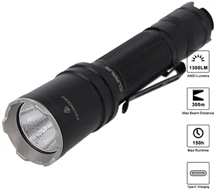 Latarka Klarus 1300lm, 18650 / 2600mAh Super-Bright Dual-Switch Tactical Flashlight (XT11R) - Latarki - miniaturka - grafika 1
