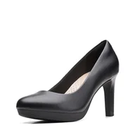 Czółenka - Clarks Damskie czółenka Ambyr Joy, Czarna skóra, 38 EU szeroki - miniaturka - grafika 1