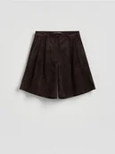 Spodenki damskie - Reserved - Szorty z imitacji zamszu - ciemnobrązowy - miniaturka - grafika 1