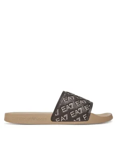EA7 Emporio Armani Klapki 7X000109 AF15125 M6088 Brązowy - Klapki i japonki męskie - miniaturka - grafika 1