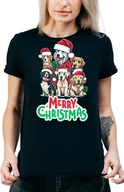 Koszulki i topy damskie - T-SHIRT DAMSKI Z NADRUKIEM ŚMIESZNA KOSZULKA CZARNA ŚWIĘTA PREZENT R-M  MODEL  A447 - miniaturka - grafika 1