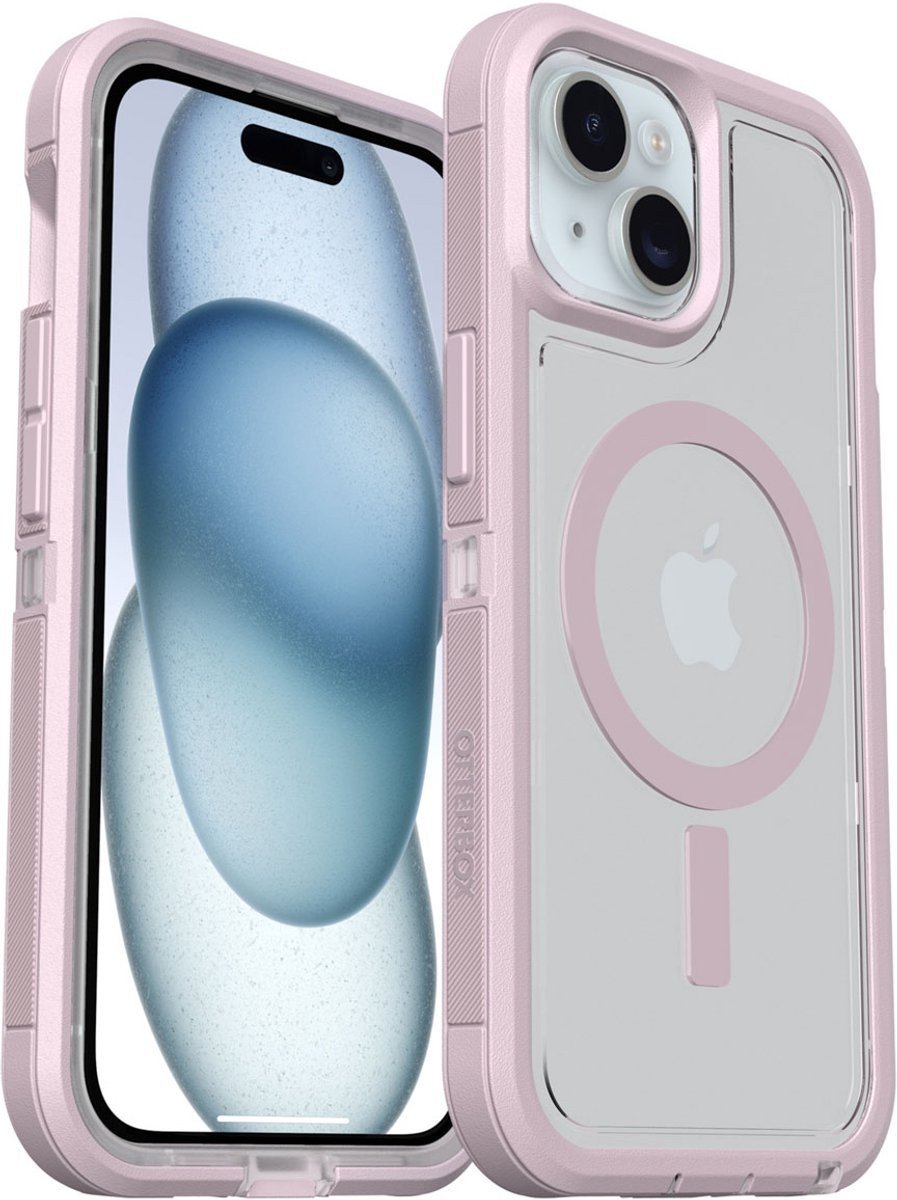 OtterBox Defender XT protective case, Apple iPhone 16e/15/14/13, pink / transparent