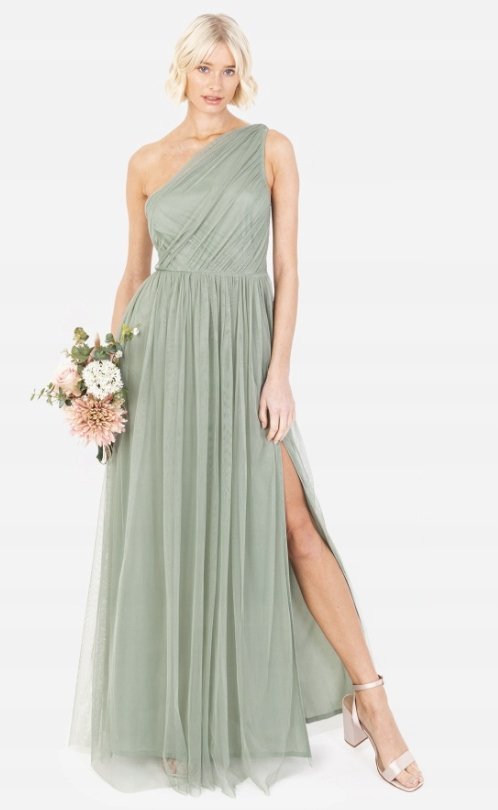 Anaya Plus Size Sukienka Koktajlowa Zielona Maxi 46 Jgd
