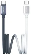 Kable USB - Kabel USB-C / USB-C USAMS Bicolor Series SJ756 PD 60W 1.2m czarno biały - miniaturka - grafika 1