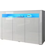 Inne meble do salonu - Komoda Sofia Biały Mat / Biały Połysk + Led - miniaturka - grafika 1