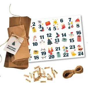 Kalendarz adwentowy - Mikołaj - cały zestaw - Ozdoby bożonarodzeniowe - miniaturka - grafika 1