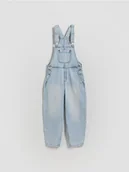 Spodnie i spodenki dla dziewczynek - Reserved - Jeansowe ogrodniczki - niebieski - miniaturka - grafika 1