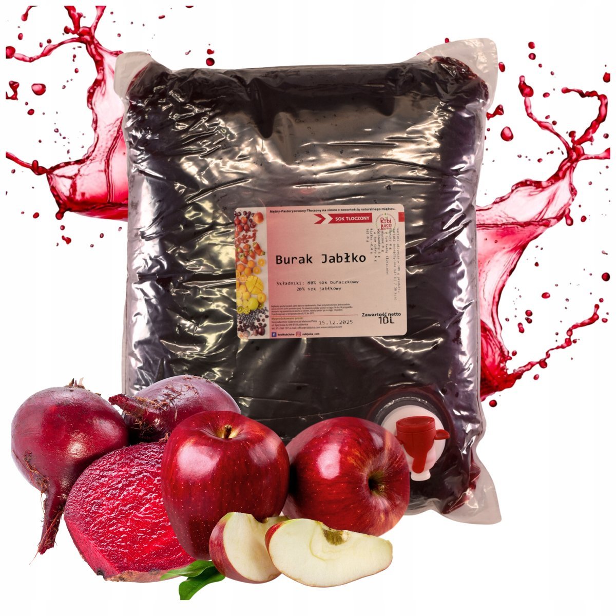 Sok burak-jabłko 10l 100% NFC tłoczony naturalny bez dodatku cukru