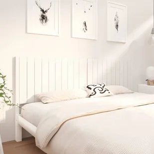 vidaXL Wezgłowie łóżka, białe, 205,5x4x100 cm, lite drewno sosnowe - Inne meble do sypialni - miniaturka - grafika 1