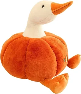 PLUSZOWA GĘŚ W DYNIOWYM PRZEBRANIU UROCZA ZABAWKA MASKOTKA DLA DZIECI 35 CM - Lalki dla dziewczynek - miniaturka - grafika 1