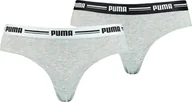 Majtki damskie - Bielizna damska Puma Brazilian 2P Pack szare 907856 05-L - miniaturka - grafika 1