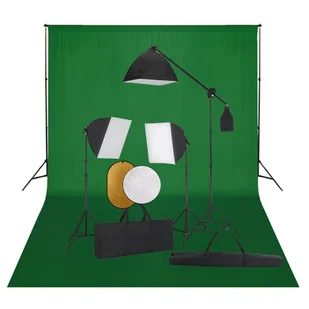 vidaXL Zestaw studyjny Zestaw studyjny z lampami softbox tłem i blendami 3067064 - Lampy studyjne - miniaturka - grafika 1