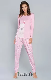 Piżamy damskie - Italian Fashion Peru piżama damska dł.dł., Kolor różowy, Rozmiar XL, - grafika 1