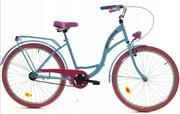 Rowery - Rower Dallas City 26" 1spd - niebieski z różem - miniaturka - grafika 1