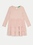 Sukienki i spódniczki dla dziewczynek - United Colors Of Benetton Sukienka elegancka 4TQFGV022 Różowy Regular Fit - miniaturka - grafika 1