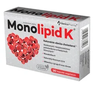 Serce i układ krążenia - Xenico Pharma Monolipid K Czerwony Ryż Suplement diety 30 kaps. - miniaturka - grafika 1