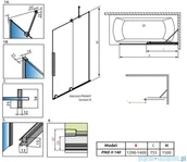Akcesoria do armatury i ceramiki - Radaway Furo Brushed Nickel PND II parawan nawannowy 140cm prawy szczotkowany nikiel 10109738-91-01R/10112694-01-01 - miniaturka - grafika 1