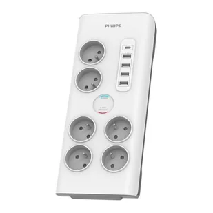 Philips 6 gniazd 4x USB USB-C - Listwy zasilające - miniaturka - grafika 1
