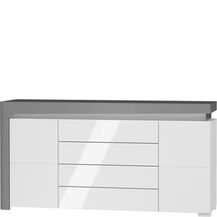 Komoda WHK-3 Thea White Restol Biały, Antracyt - Komody - miniaturka - grafika 1