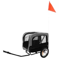 Sprzęt podróżny i transportery dla psów - FLAMINGO Przyczepka rowerowa dla psa Romero, szara, 59,5 x 43 x 51 cm - miniaturka - grafika 1