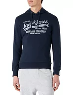 Bluzy męskie - Jack&JONES męska bluza z kapturem JPRBLUBILLY z kapturem, granatowa, S - miniaturka - grafika 1