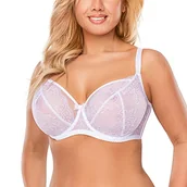 Biustonosze - Vivisence 1044 Biustonosz Miękki Damski Kwiatowa Koronka, Biały,95E - miniaturka - grafika 1