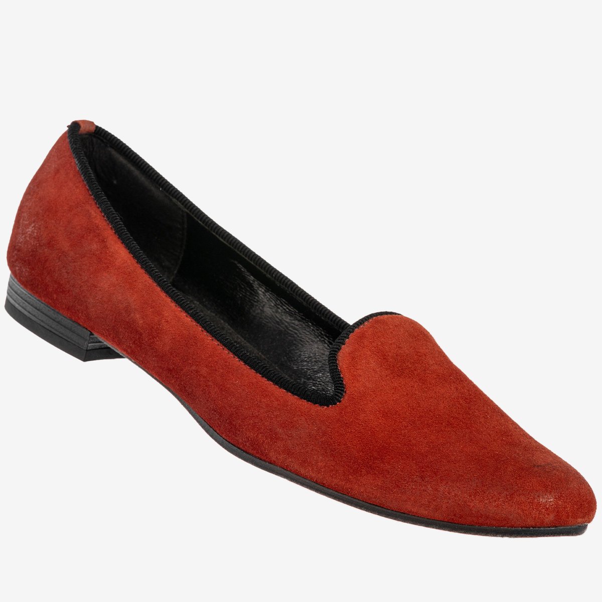 Mokasyny Damskie Skórzane Buty Płaski Obcas Szewczyk 37 Bordowy