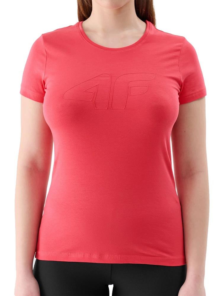 T-shirt damski 4FWSS24TTSHF1163 - czerwony XS
