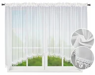 Firany - FIRANA 200x150 Firanka w łuk woalowa biała gipiura - miniaturka - grafika 1