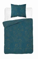 Pościel - Pościel 140x200 turkusowa kwiaty 5105 A z jedną poszewką Bawełna 32 - miniaturka - grafika 1
