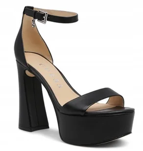 Sandały damskie na słupku Guess Idas czarne skórzane platforma 39 EU - Sandały damskie - miniaturka - grafika 1