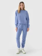 Spodnie damskie - Spodnie dresowe joggery damskie 4F 4FWAW24TTROF0925-32S Niebieski - miniaturka - grafika 1