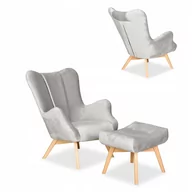 Fotele - Fotel skandynawski Vika z podnóżkiem Family Meble - miniaturka - grafika 1