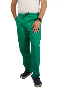 Spodnie medyczne chirurgiczne 100%bawełna męskie zielone 4XL - Odzież medyczna - miniaturka - grafika 1