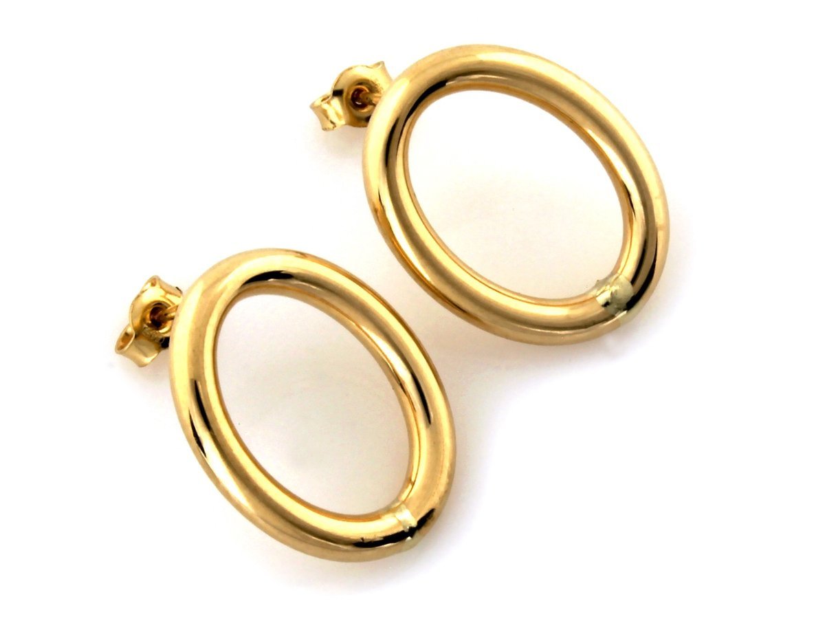 Kolczyki złote 585 owalne na sztyfcie 1.67g