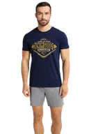 Piżamy męskie - Henderson Fact 40673-59X Granatowy Melanż piżama męska - miniaturka - grafika 1