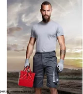 Spodnie sportowe męskie - SUMMER ARDON - modne szorty, dopracowana sylwetka, odblaskowe elementy - ciemno-szara H6128 62 - miniaturka - grafika 1