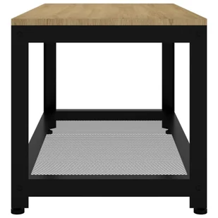 Lumarko Stolik kawowy, jasnobrązowo-czarny, 90x45x45 cm MDF i żelazo - Ławy i stoliki kawowe - miniaturka - grafika 5