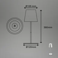 Lampy stojące - Briloner Lampa stołowa LED 7508014 matowy chrom 2 700 K IP44 Touchdim - miniaturka - grafika 1