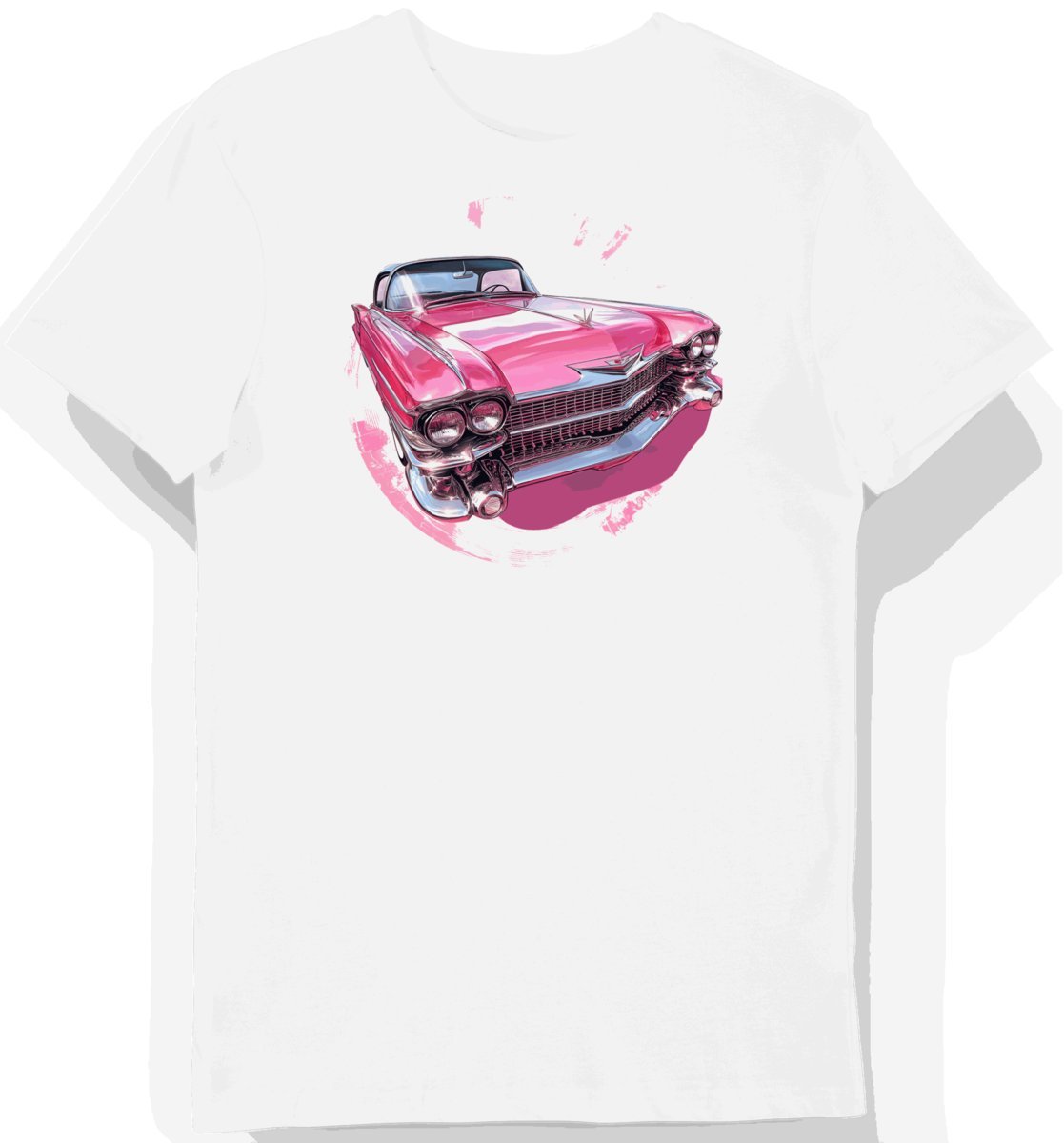 Koszulka męska biała z Klasycznym Motywem Samochodu Eldorado L
