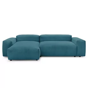 Granatowa sztruksowa sofa narożna (lewy narożnik) Lafayette - Bobochic Paris - Narożniki - miniaturka - grafika 1