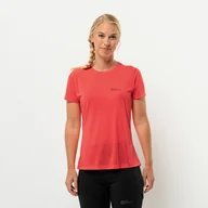Koszulki i topy damskie - Damski t-shirt Jack Wolfskin VONNAN S/S T W vibrant red - S - miniaturka - grafika 1