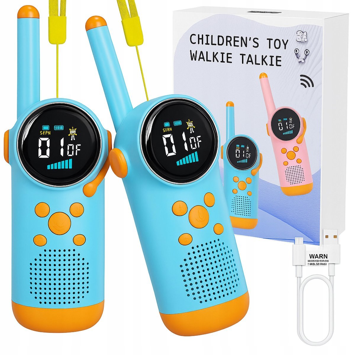 KRÓTKOFALÓWKI DLA DZIECI 2SZT WALKIE-TALKIE LATARKA WYŚWIETLACZ PREZENT