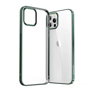 Joyroom New Beautiful Series ultra cienkie przezroczyste etui z metaliczną ramką do iPhone 12 Pro Max zielony (JR-BP796) - Etui i futerały do telefonów - miniaturka - grafika 1