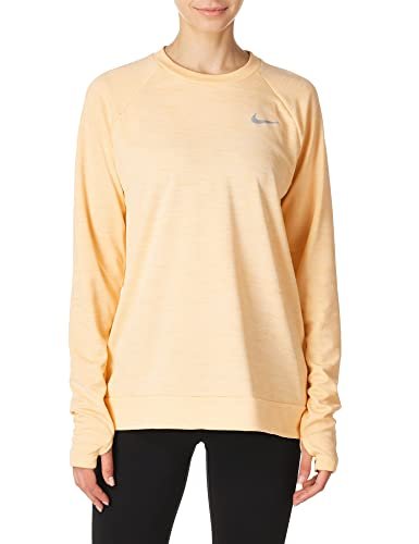 Nike Damska koszulka z długim rękawem W Nk Pacer Crew Odcień melonu/Htr/(srebro odblaskowe) M