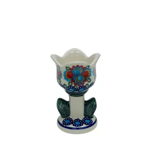 Ceramiczny świecznik tulipan Ceramika Bolesławiec - Świeczniki - miniaturka - grafika 1