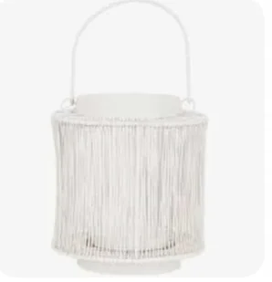 Lumero Świecznik metalowy duży Latarenka Lampion na świecę Biały 15x17cm - Świeczniki Lumero Świecznik metalowy duży Latarenka Lampion na świecę Biały 15x17cm - Świeczniki - miniaturka - grafika 1