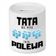 Skarbonki - SKARBONKA DLA TATY TATA NIE PYTA TATA POLEWA z Nadrukiem ze Zdjęciem + Opakowanie na prezent (wzór 01) - miniaturka - grafika 1