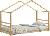 Łóżka dla dzieci i młodzieży - Łóżko dziecięce ze stelażem z listew Łóżko domowe drewniane 90x200 cm Łóżko domowe Łóżko młodzieżowe [en.casa] - miniaturka - grafika 1