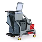 Wózki serwisowe - Profesjonalny wózek do sprzątania, z wiadrem i uchwytem na worek, 780 x 970 x 1030 mm - miniaturka - grafika 1